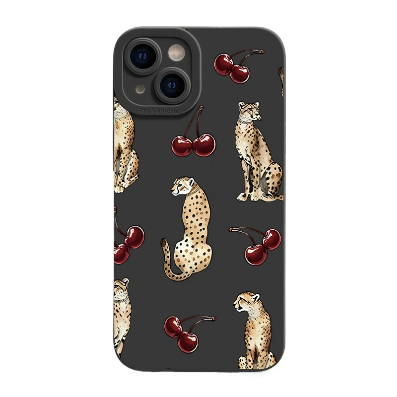 Chic Leopard Cherry Design Phone Case