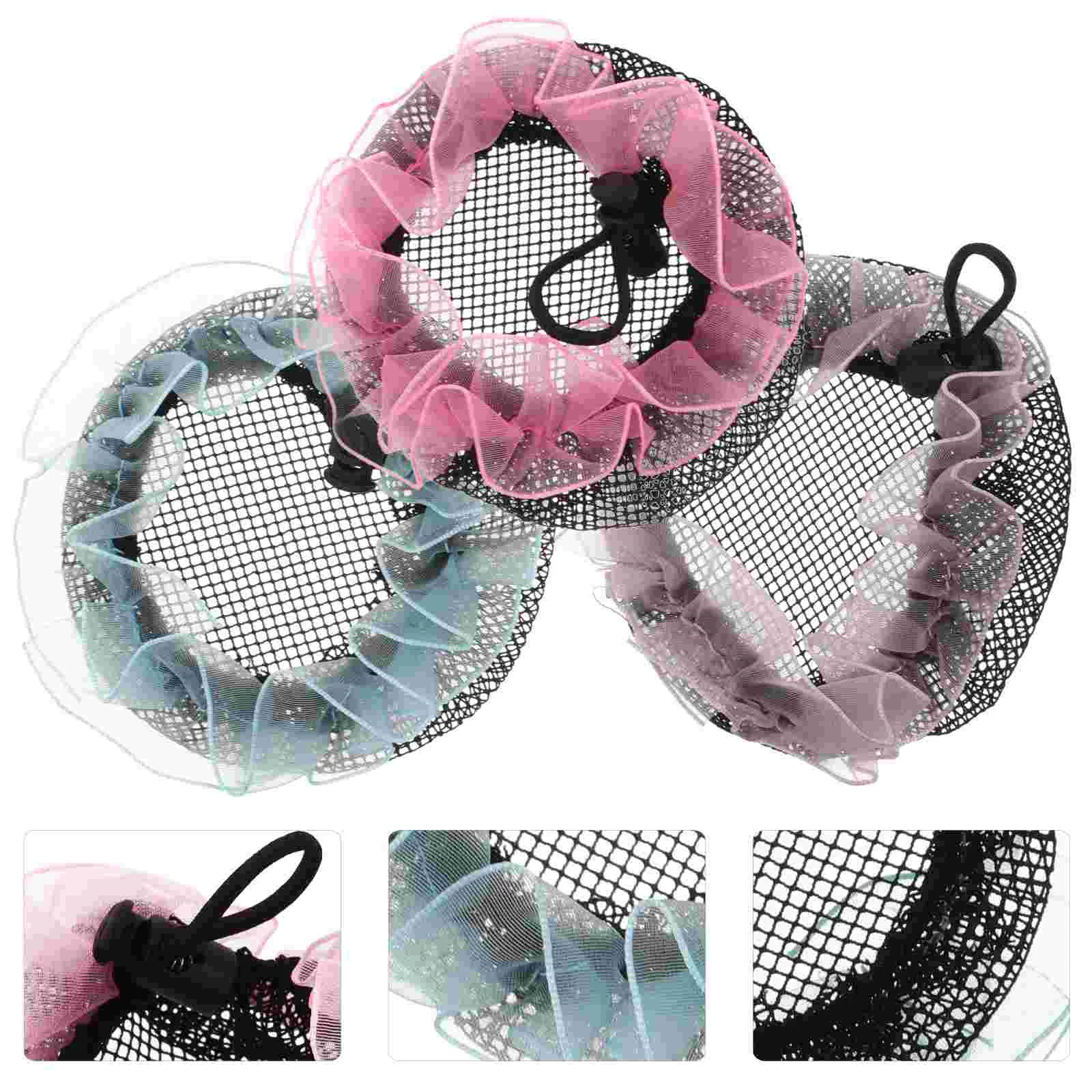 Buns Children's Hair Accessories Net Nets for Women Tie The Head Ballet Toppers