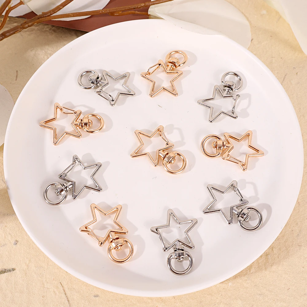 Big Star Lobster Clasp Hooks Colors Metal Snap Hook Keychain Bag Chain Connector Buckle For DIY Jewelry Making Accessories