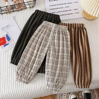 MILANCEL New Summer Kids Casual Pants 1-6Y Simple Boys Grid Sweat Pants Korean Loose Thin Children Striped Letter Trousers 1