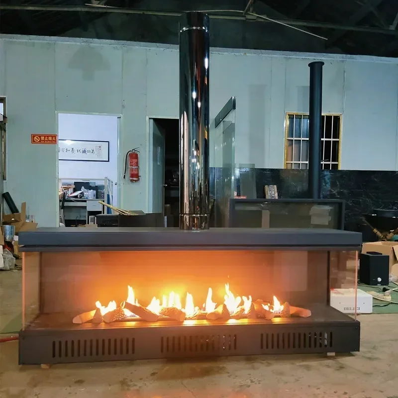 

Insert Burner Room Heater1.6m Three Sides View Flame Natural Gas Fireplace With Door To Canada By Sea