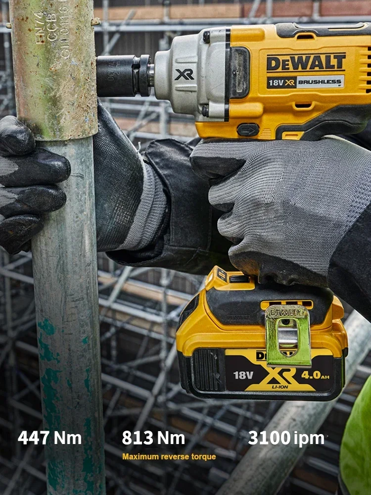Dewalt 충전식 무선 임팩트 렌치, 높은 토크, 역방향, 2000rpm, 3100ipm, 범용 20V 및 18V 배터리, 447Nm, 813Nm, DCF894