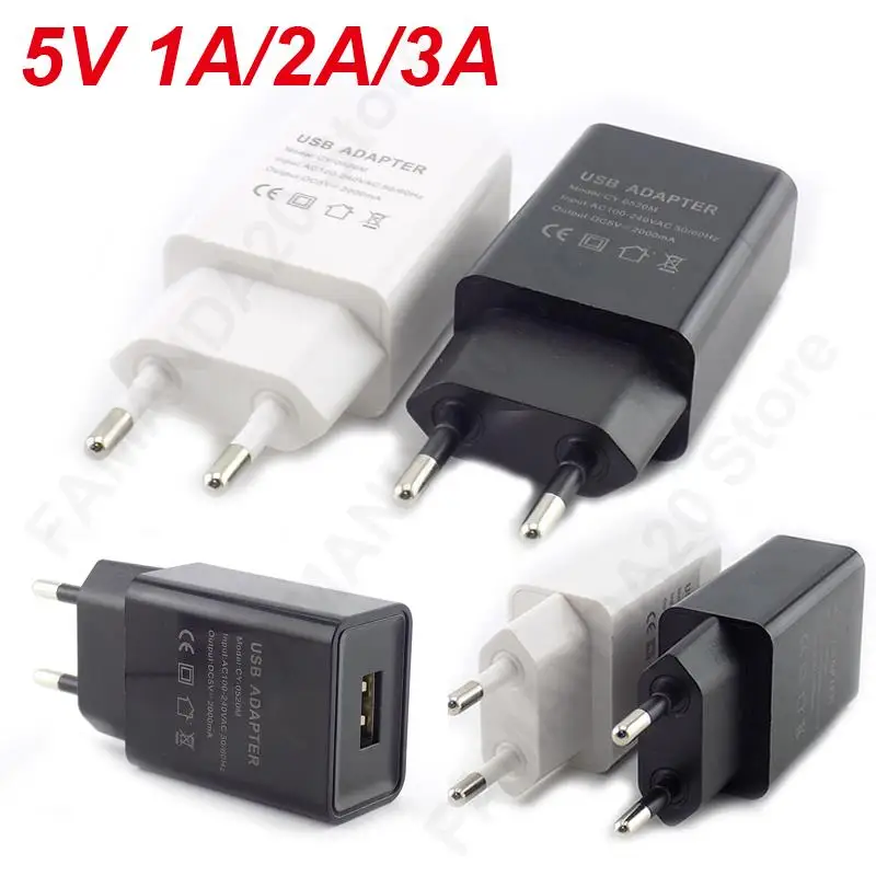 Micro USB EU Plug AC 5V 1A 2A 3A Wall Charger Universal Portable Travel Power Adapter Desktop Charging Power Bank