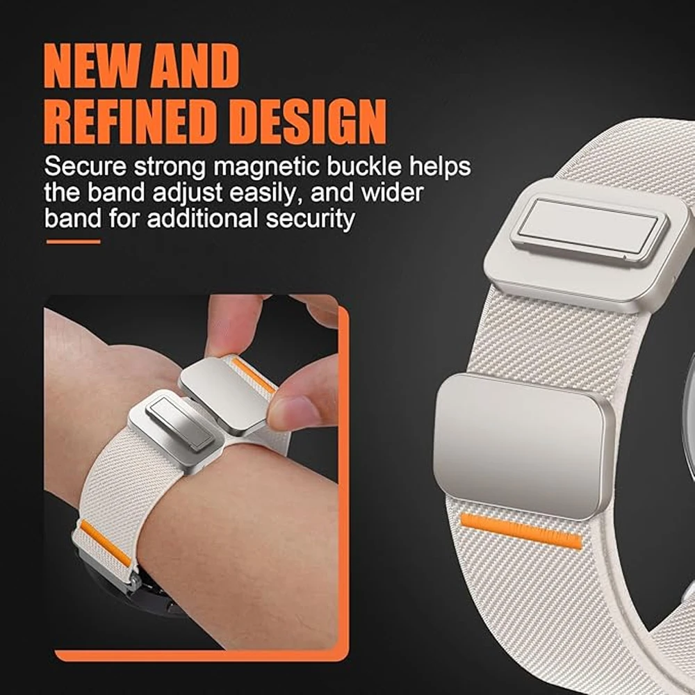 22mm Nylon Magnetic Watch Strap Bracelet
