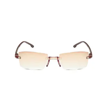 Smart Reading Glasses for Women Men Rimless Anti Blue Light Eyeglasses Far and Near Double-use Presbyopic Glasses Lens +1.0+4.0