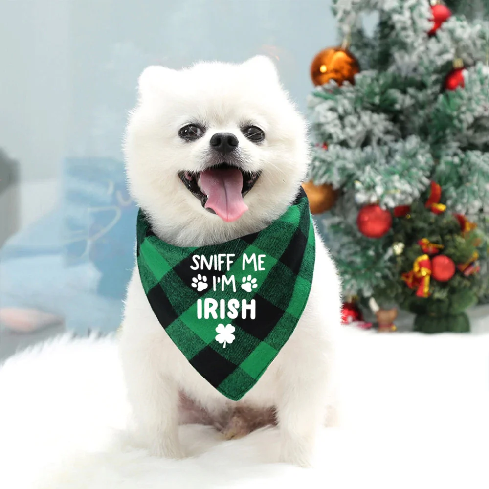 Бандана на удачу Boop Me I'm ирландский на День Св. Патрика, двусторонний треугольный нагрудник, шарф, аксессуары для собак, кошек, домашних животных (art.: 3920bfdfbead6) - 3920bfdfbead6