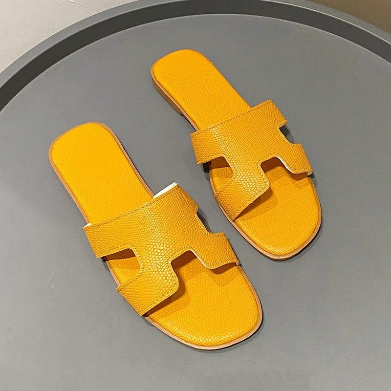 Luxury Sandals Summer Women Slippers Fashion Designers Sandals Vacation Beach Shoes Color Matching Letter Ladies Flat Slippers