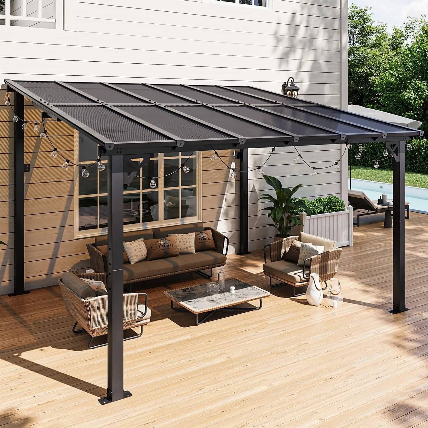 Large Wall-Mounted Patio Gazebo 2