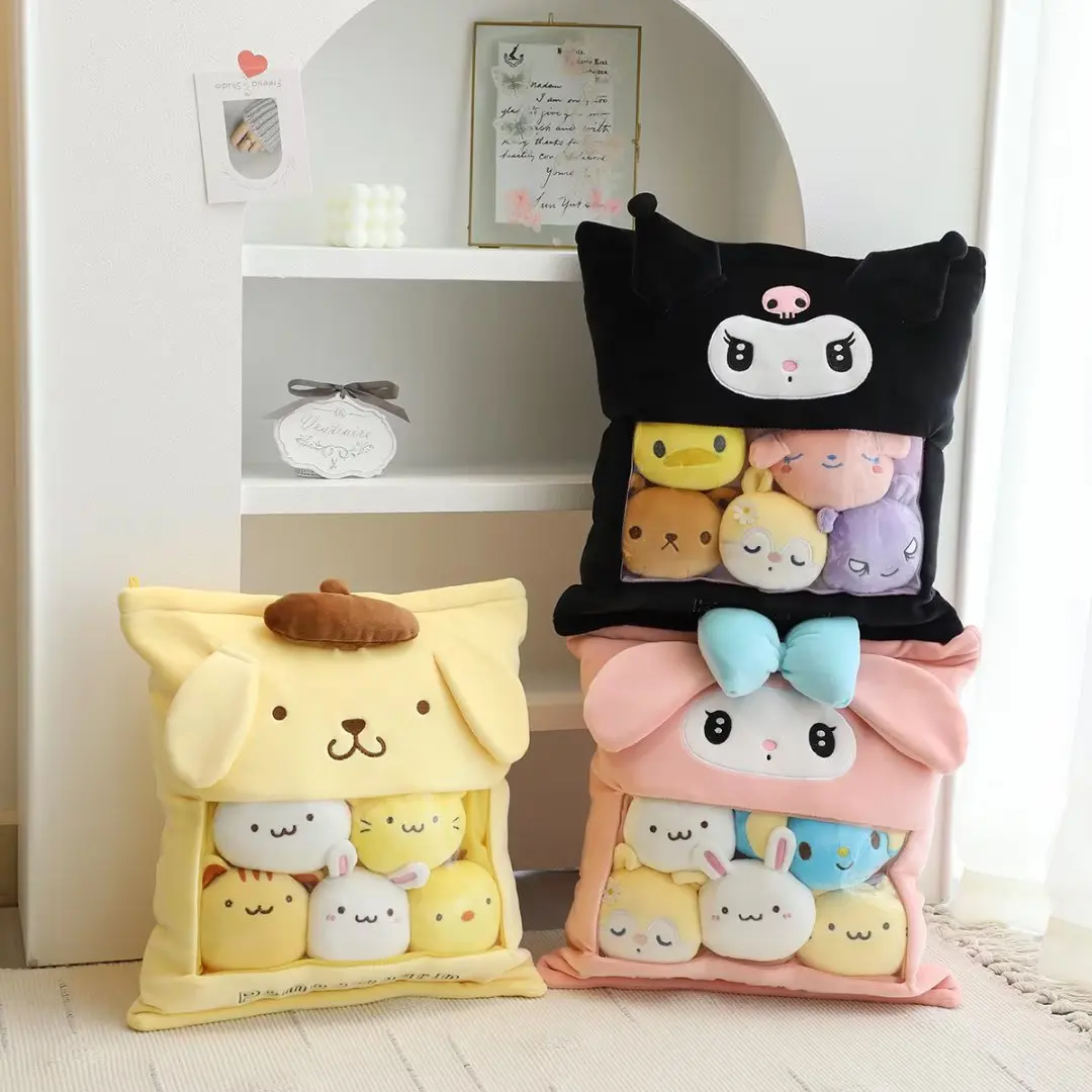 

5 шт., плюшевая кукла в сумке My Melody Kuromi, в японском стиле