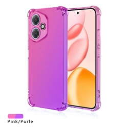 Four - Corners Shockproof Gradient TPU Protective Phone Case Cover for HONOR 400 (Pink Purple)