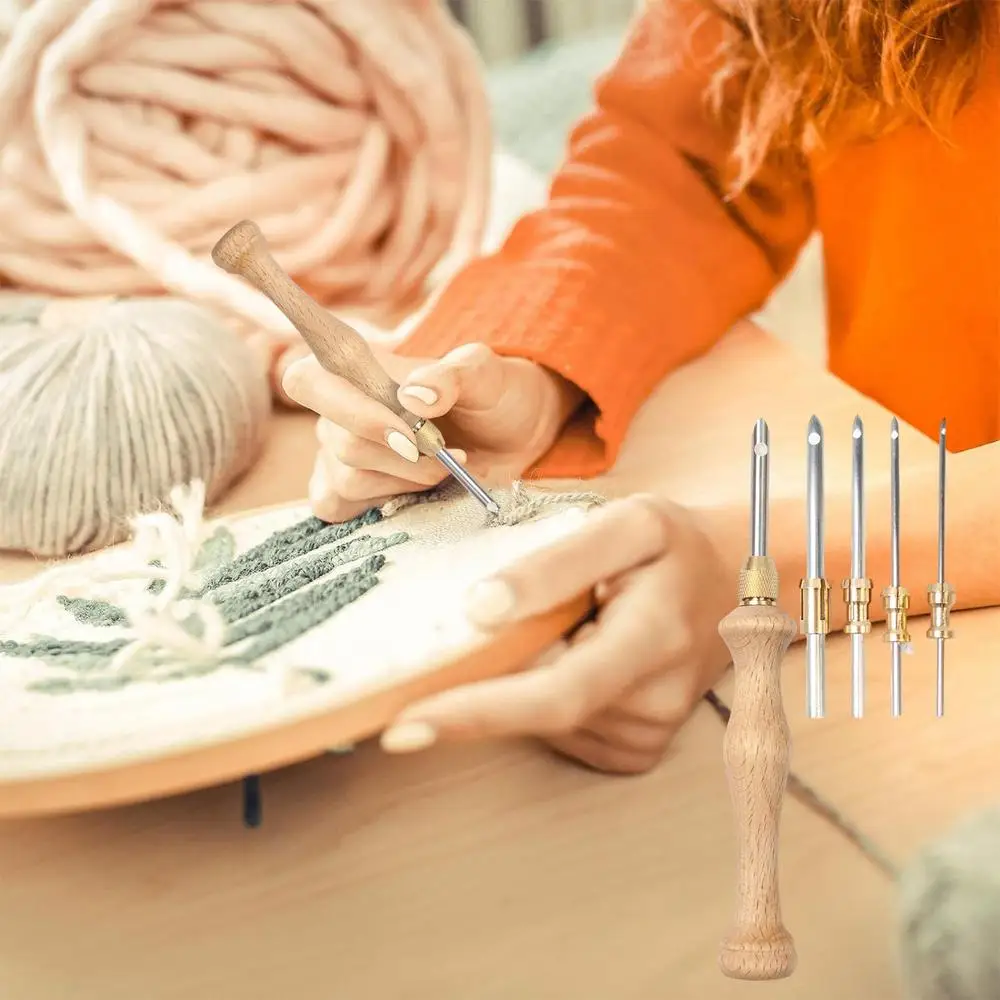 Description Picture 3 of itemPunch Needle Magic Embroidery Pen Kit Needle Rug Hooking Tool Complete Set Embroidery Pens For Stitching DIY Craft Embellishment