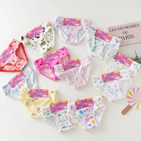 3/6/9/12 pièces/lot culottes en coton filles enfants slips courts sous-vêtements pour enfants enfant dessin animé imprimé Shorts caleçons dentelle culottes 2