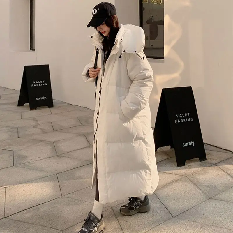 

2023 High Quality Winter Women Hooded Parkas X-long Jackets Casual Thick Warm Windproof Coat Female Outwear Long Streetwear L231