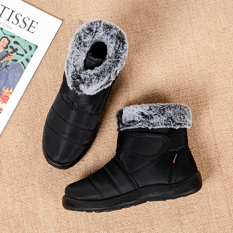 Womens Waterproof Boots Made Of Looped Rabbit Fur