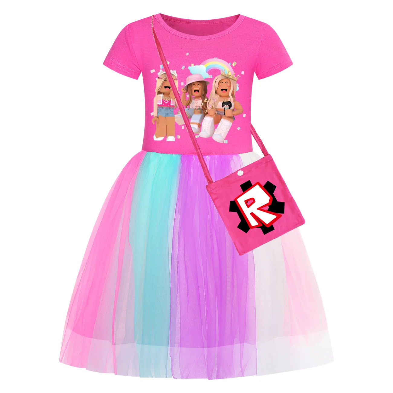 Fashion New Summer Girls Game Roblox Cute Trendy Comfortable Versatile Star Rainbow Lace Skirt Birthday Surprise Gift 6