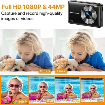 FHD 44MP 1080P Digital Camera Rechargeable Cameras with 16x Zoom Compact 2.4 inches Camera Cameras for for Kids Adults Beginners 5