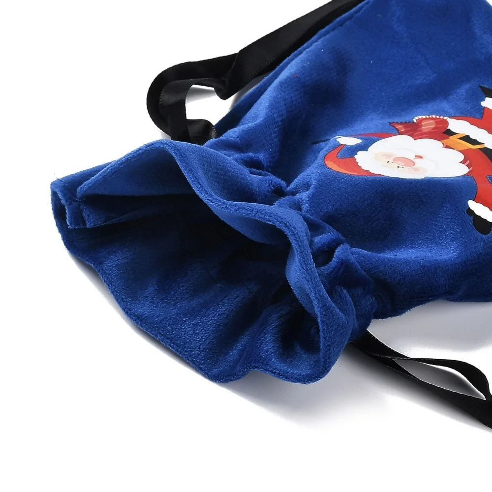 12Pcs Christmas Velvet Packing Pouches Gift Drawstring Bags Rectangle Sweet Candy Pouch For Xmas Present Favor Jewelry Wrapping