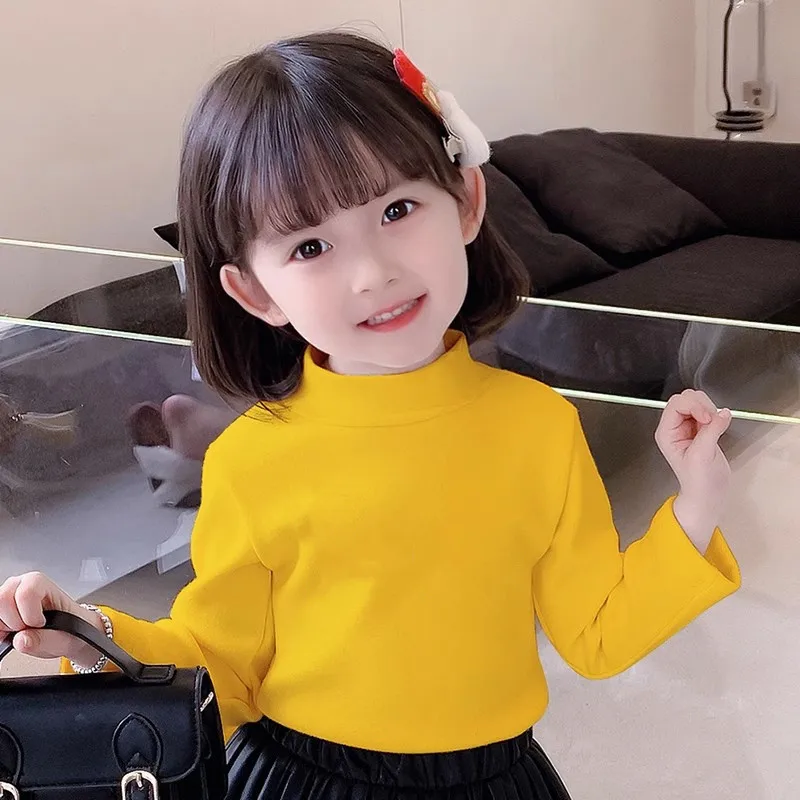 Children Winter Thermal T-shirts Boys Girls Turtleneck