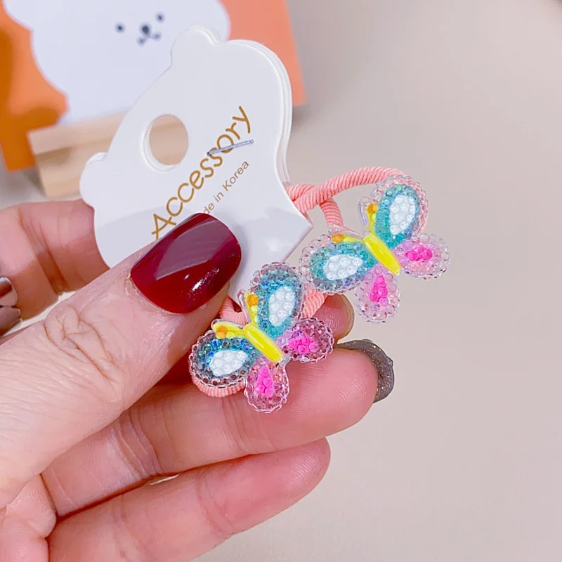 2pcs neue süße glänzende Kirsche Bogen Mädchen Kinder elastische Haar bänder Kinder Haar gummis Prinzessin Haarschmuck Baby Kopf bedeckung – Detail 16