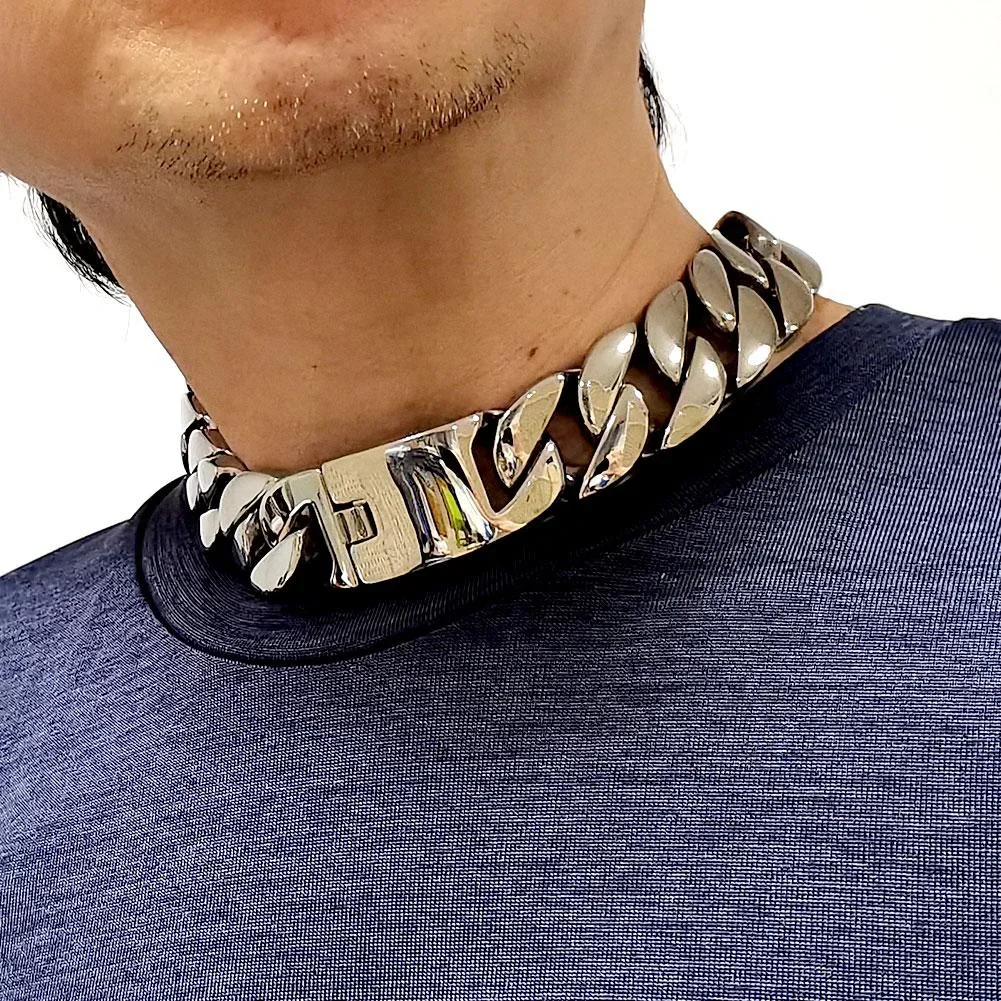 

Men Women 316L Stainless Steel 24mm Solid Heavy Necklace Length 16~26 Inch