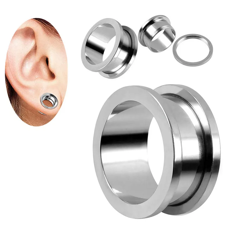 2PCS G23 Titanium Ear Flesh Plug Ear Gauges Tunnel Expanders Double