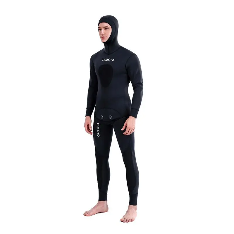 2022 Neoprene Scuba Diving muta 3/5mm inverno caldo uomo cappuccio surf cerniera anteriore Snorkeling pesca subacquea muta da sub con cappuccio