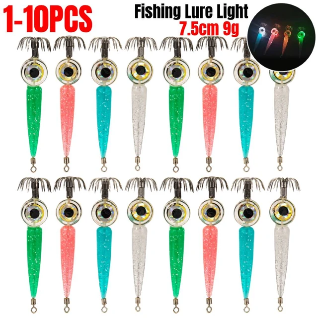 1-10PCS Fishing Lure Light Electronic Squid Hook Fishing Bait Light  Attracting Fish Lure Light Underwater Deep Drop Flash light - AliExpress