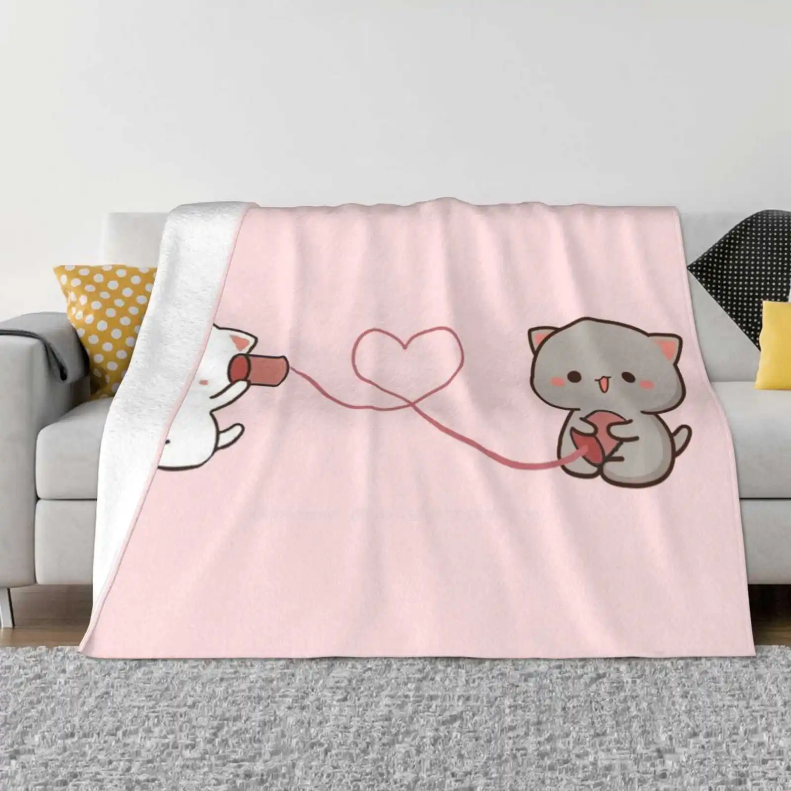 Peach And Goma Mochi Cat Soft Warm Light Thin Coperta Bears Milk Mocha Teddy Bears Cute Bears Mochi Mochi Cat Mochi Mochi Peach