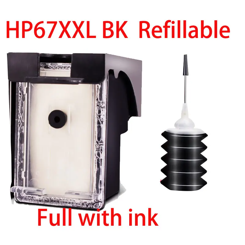 Cartucho de Tinta Recarregável Compatível para Hp67 67xl 67xxl Deskjet 2734 2735 2736 2737 2742 2752 2755 2765 2772 2774 Impressora - Imagem 6