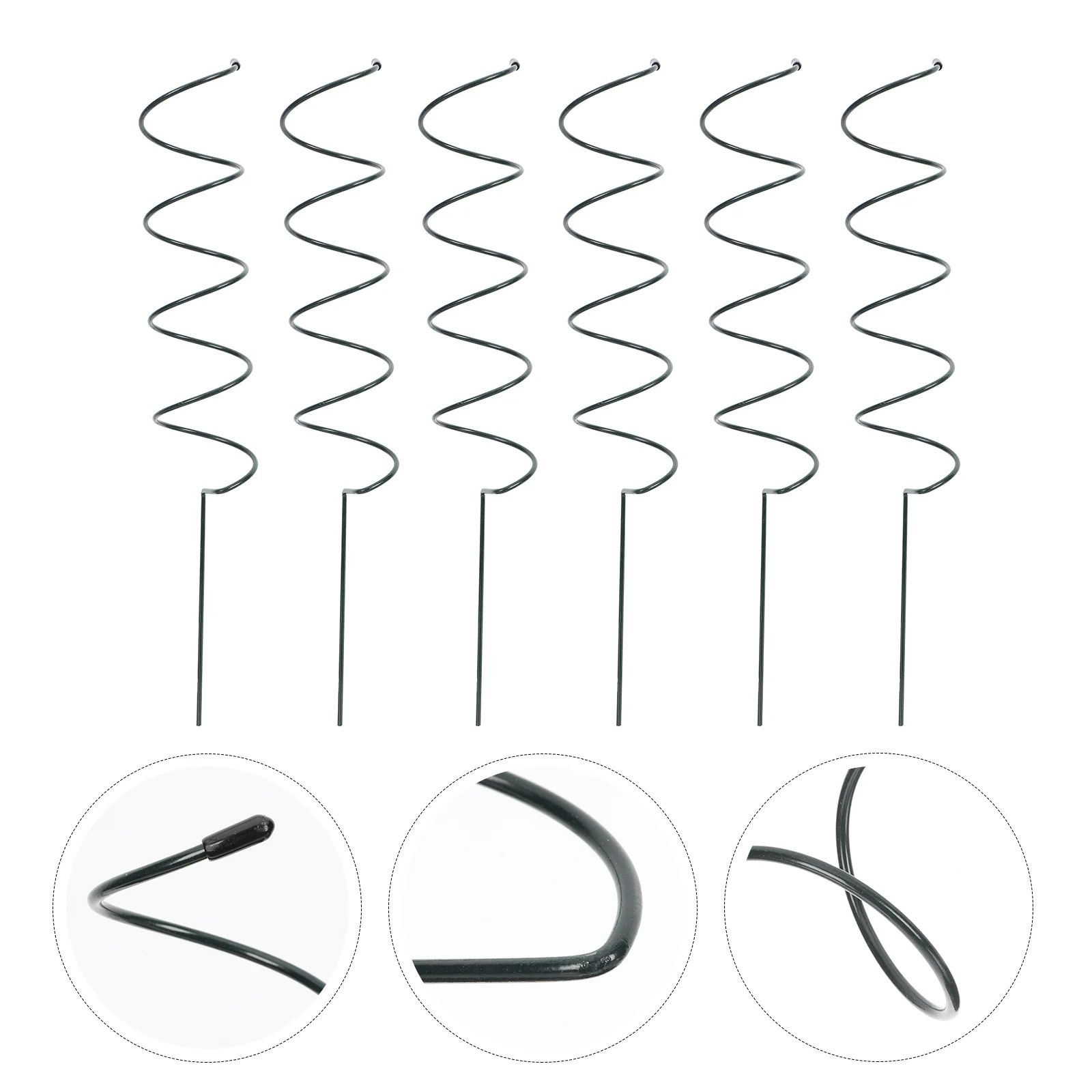 

6 Pcs Spiral Plant Support Shape Stake Stem Iron Supports Bracket Wrought Design Garden Accessory Frame for Flower