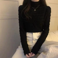 Woman Clothes Half-high Neck Casual Elegant Bottoming Shirt Long-sleeved T-shirt Slim Fit Fashion Tops Women's Thermal Underwear