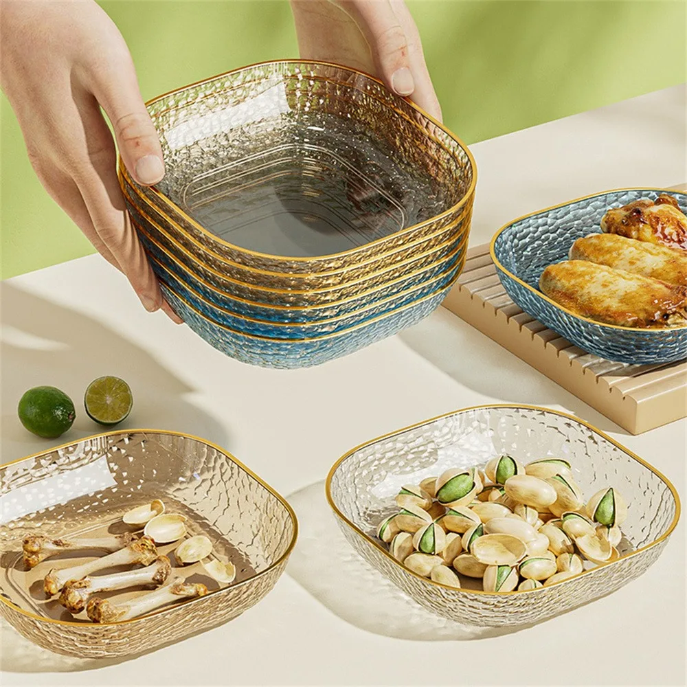 Fruit Plate Biscuit Set Fruit Salad Plate Edge Stackable Plastic Tray Home Decoration Tableware fruit plate plastic plates