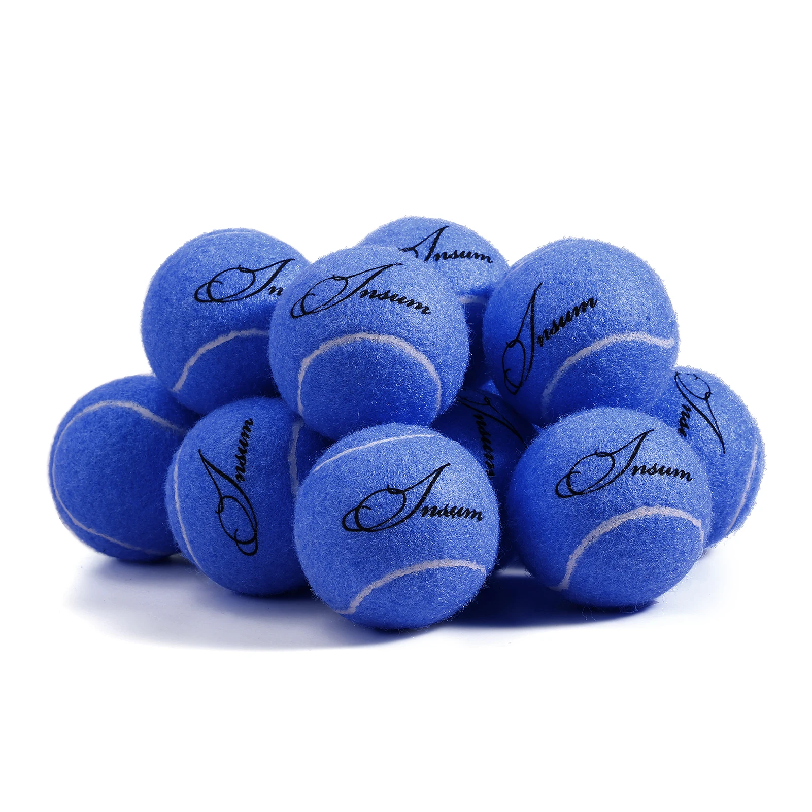 INSUM-Tennis Balls for Beginner Pet Dog, Tennis Ball, Practice Training Balls with Mesh Bag, 12Pcs