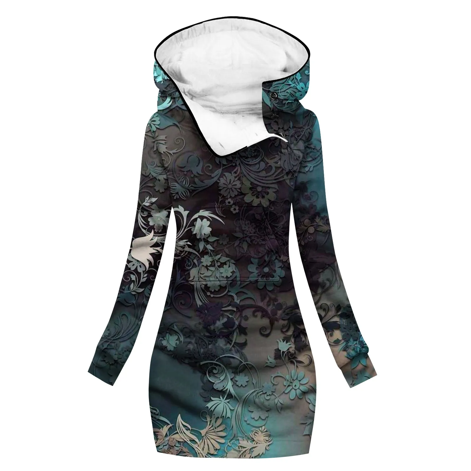 

Женское платье с капюшоном, свитшот, платье-пуловер, осенне-зимнее платье с длинным рукавом и принтом, приталенное платье с капюшоном и карманами на пуговицах, платья