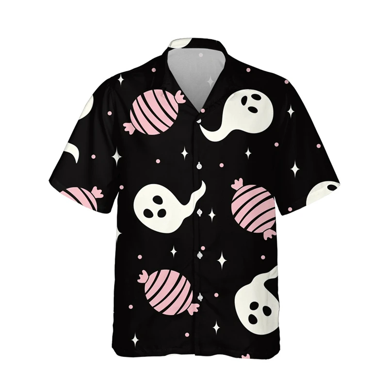 

Забавная Мужская гавайская рубашка с объемным изображением еды десерта, летняя гавайская рубашка для отпуска, однобортная рубашка, мужские повседневные пляжные Топы с коротким рукавом