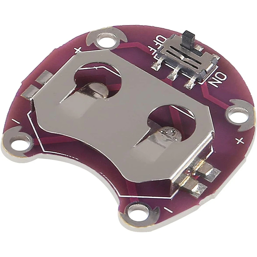 Lilypad Coin Cell Battery Holder CR2032 Battery Mount Module Lily Pad Battery Holder Case Module Small Slide Switch Board image 3