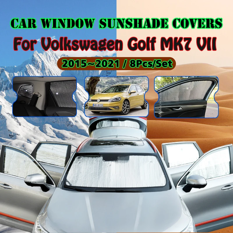 

Full Covers Sunshades For Volkswagen Golf MK7 VW Golf 7 2015~2021 Car Accessories Sun Protection Windshields Side Window Visor