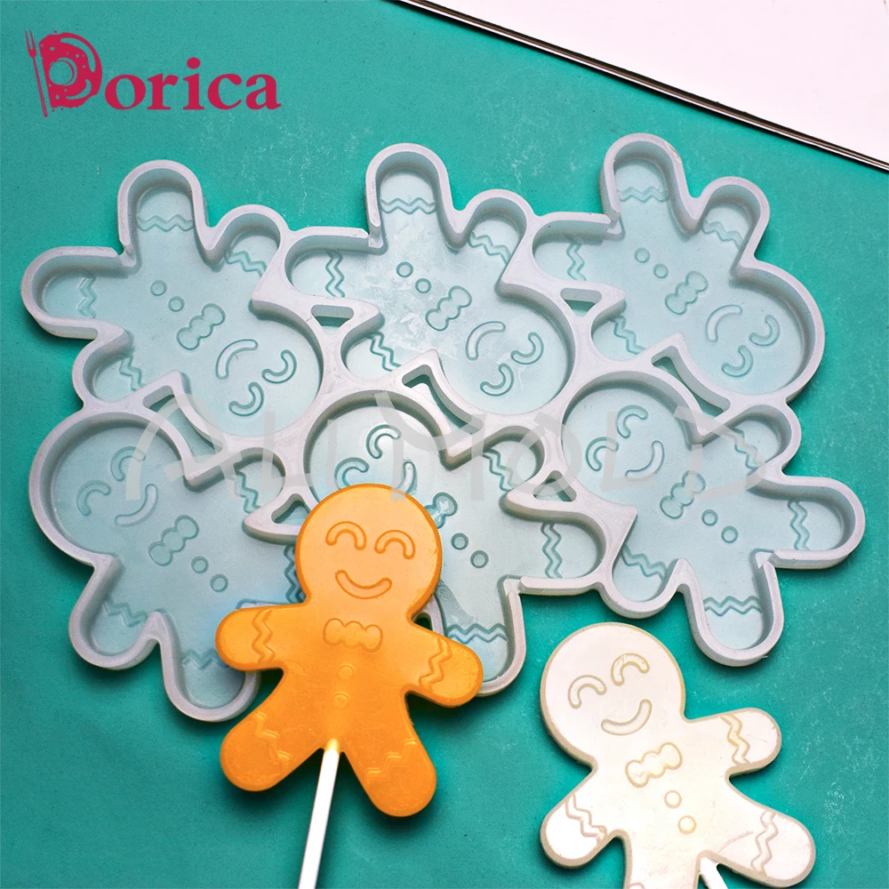 Dorica-Gingerbread-Man-Lolly-Epoxy-Mold-Kerst-Chocolade-Cake-Silicone ...