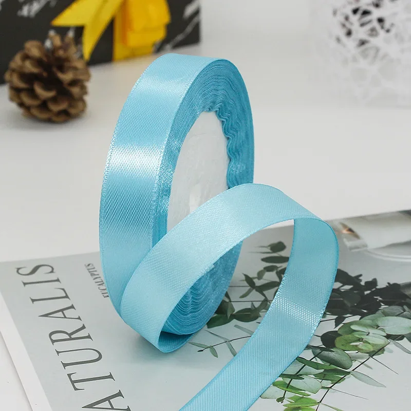 Solid Color Satin Ribbons - Handmade DIY Accessories for Weddings and Gift Wrapping (25 Yards)