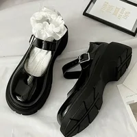 Women's Shoes Japanese Jk Style Kraft Leather Shoes Versatile 41 Thick Sole Mary Jane 42 Style Flats 2