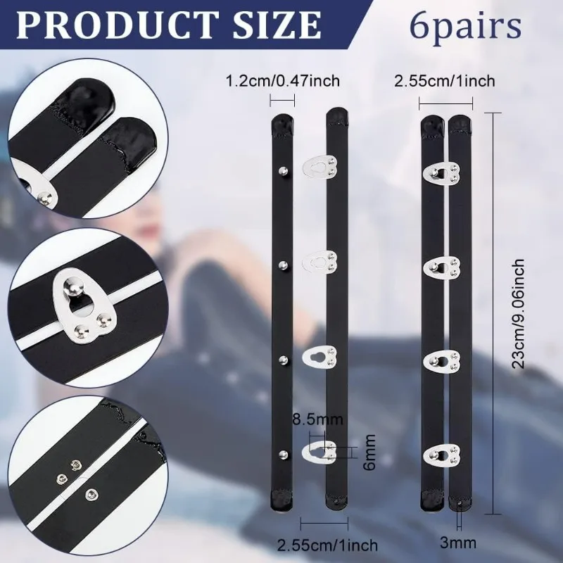 6 Pairs 201 Stainless Steel Corset Busk 9inch Black Spring Corset Busks 4 Hook & Eye Closure for Sewing sewing tools craft supplies plastic corset bone
