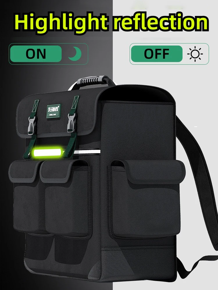 Professional Tool Backpack Oxford Cloth Multifunctional Tools Organizer Large Storage Bag Portable Electrician Accessories 2