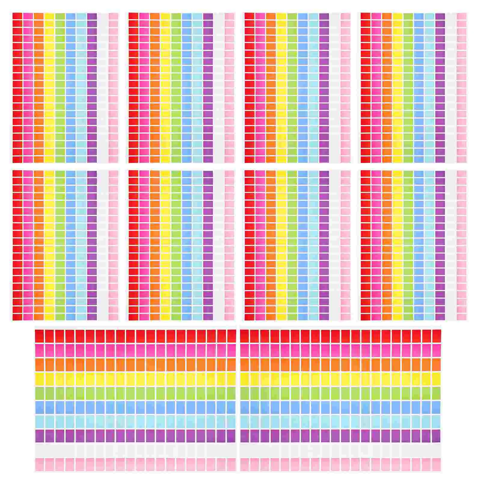

10 Sheets Coding Label Sticker Colored Stickers Blank Rectangular Small Rectangle Handwriting Office