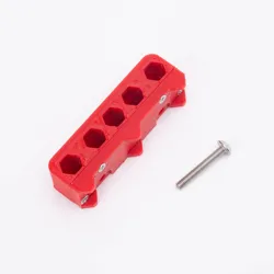 Magnetic Bit Holder Drill Organizer - 5 Slot Screw Set (Red)