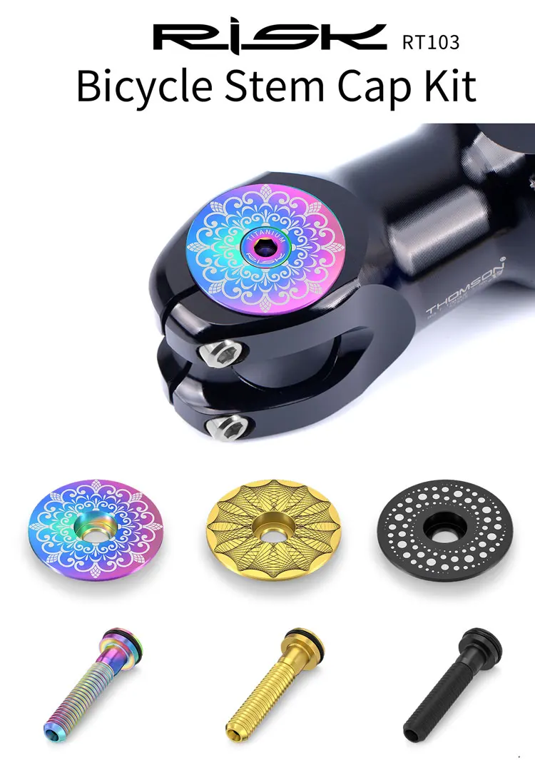Description Picture 2 of itemRisk Bike Parts Headset Cap Kit M6*30MM Bicycle Stem Bolts Ultralight Hollow Screw Bicycle Headset Top Cover Titanium Alloy Bolt