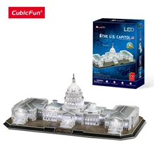 

CubicFun 3D Puzzles LED U.S. Capitol Washington Architecture Building Model Kits 150Pcs Jigsaw Toys Desk Decor for Adults Kids