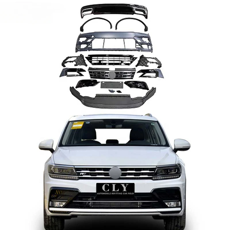 CLY Body kits For VW Tiguan Upgrade R-line Front Rear Car Bumper Grill Wheel Arch Rear diffuser Exhaust pipe custom for vw tiguan mk2 upgrade virtual cockpit upgrade lcd instrument system 5na 920 790 d 5na 920 790d 5na920790d