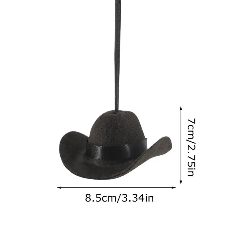 Cute Cowboy Hat Car Ornament – Fabric Pendant Decor for Women & Men, Fun Road Trip Automotive Interior Accessory