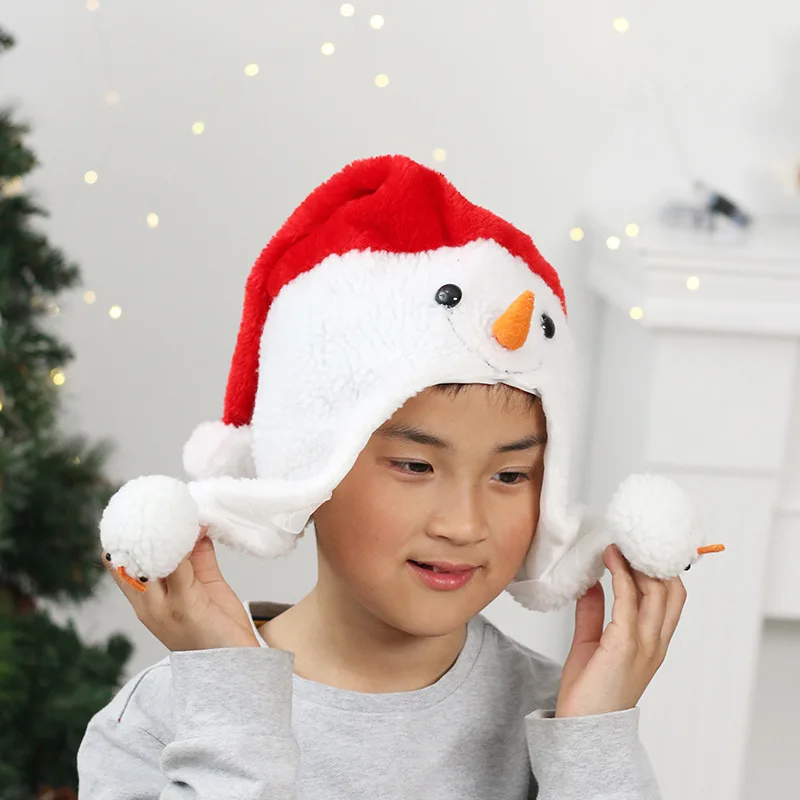 Christmas Decorations Upscale Gold Adult with Beard Santa Hat Cute Snowman Hat Navidad Decoracion Novedades