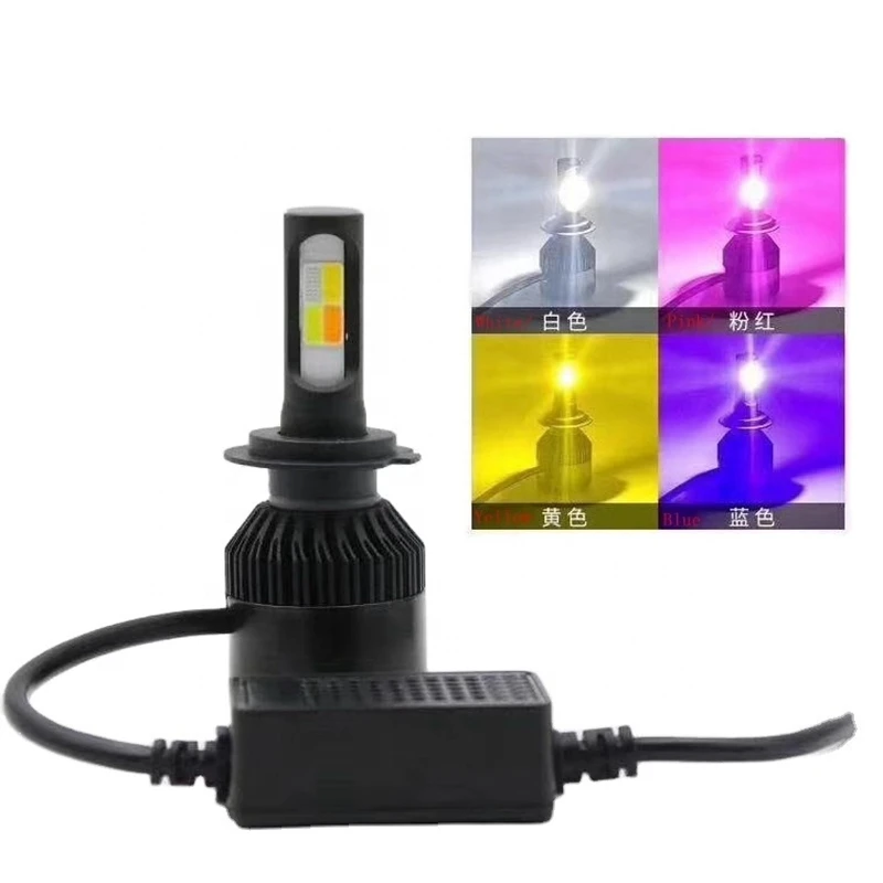 H4 LED Bulb LED Headlight H1 H7 H8 H11 HB3 HB4 60W Lights 4 Color flash Auto Lamp Car Automobiles Head lamp 12V 24V 2pcs